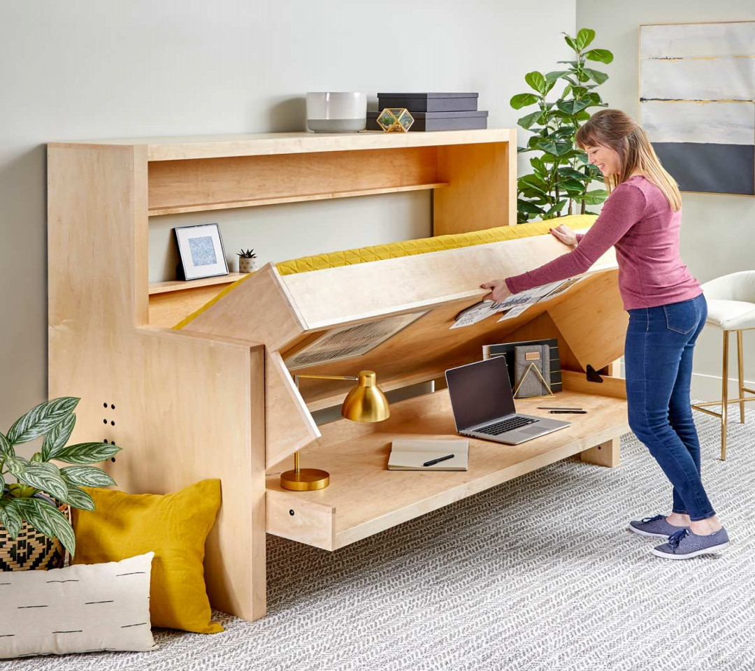 How To Build A Murphy Bed That Easily Transforms Into A Desk Diy 1 